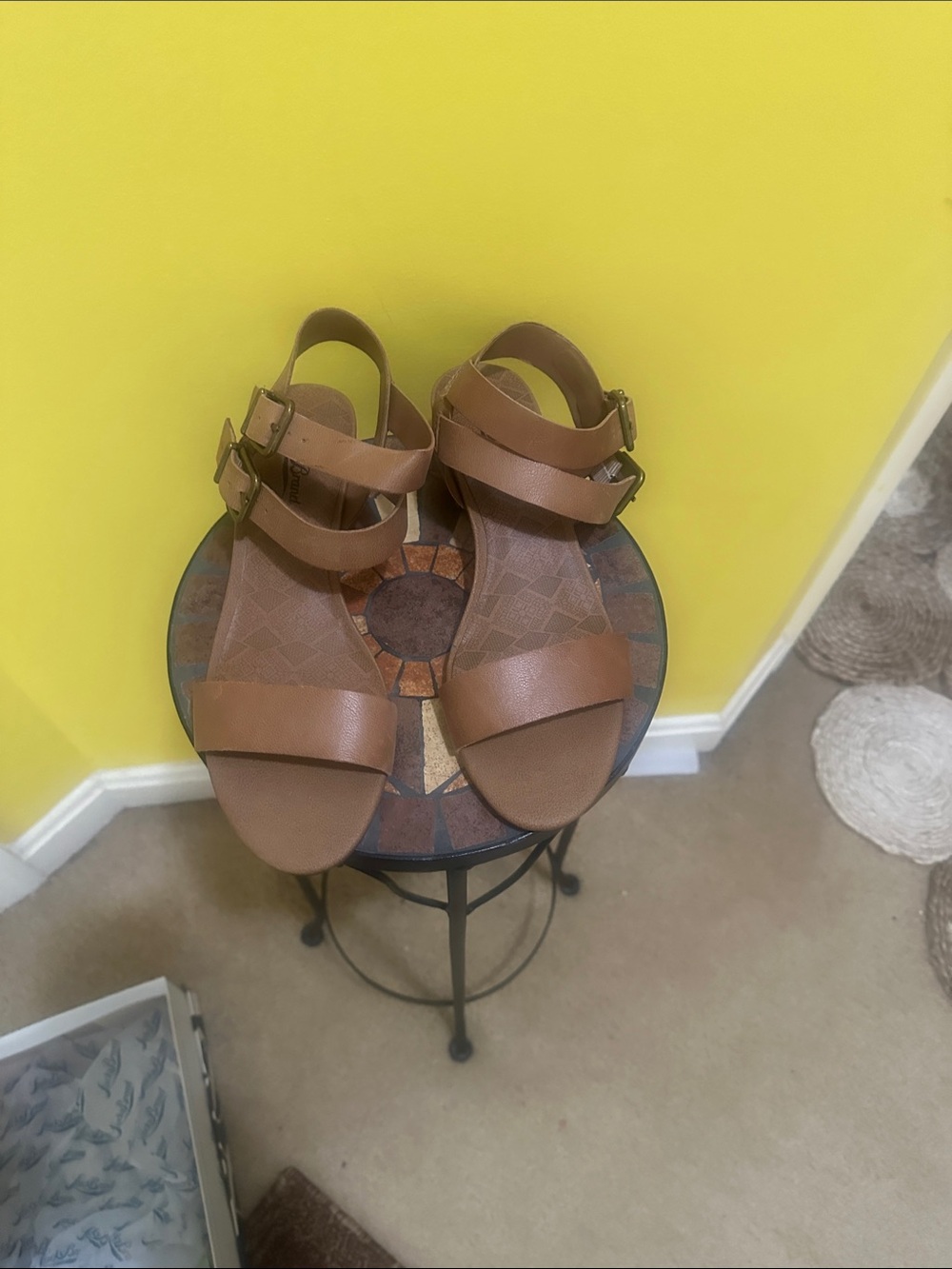 Lucky Brand Brown Leather Double Strap Sandals